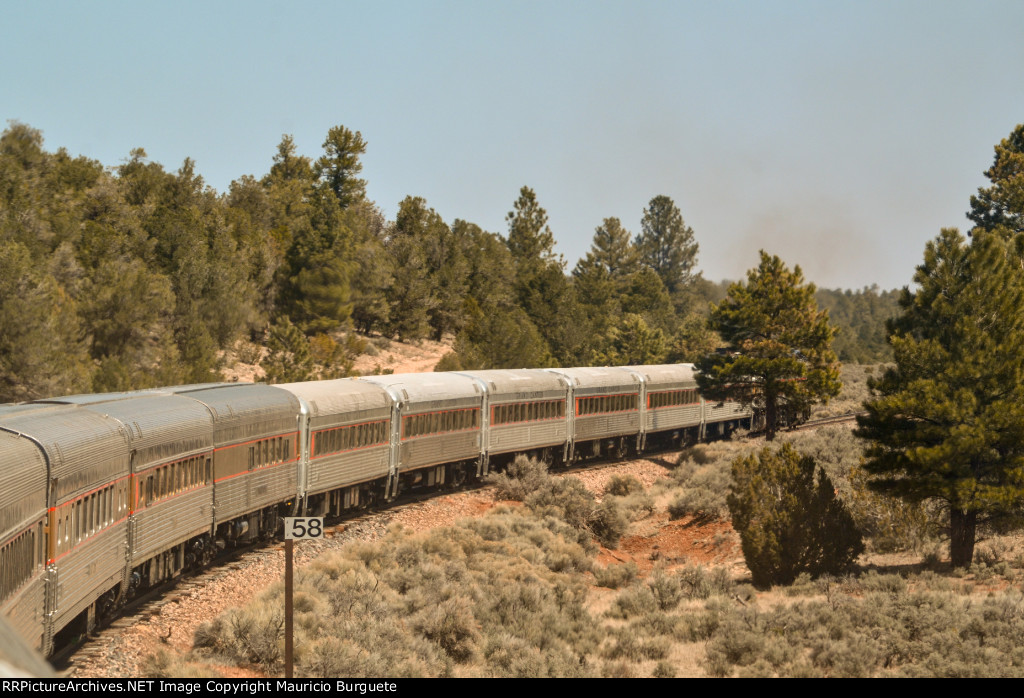 Grand Canyon Railway traveling to the Canyon